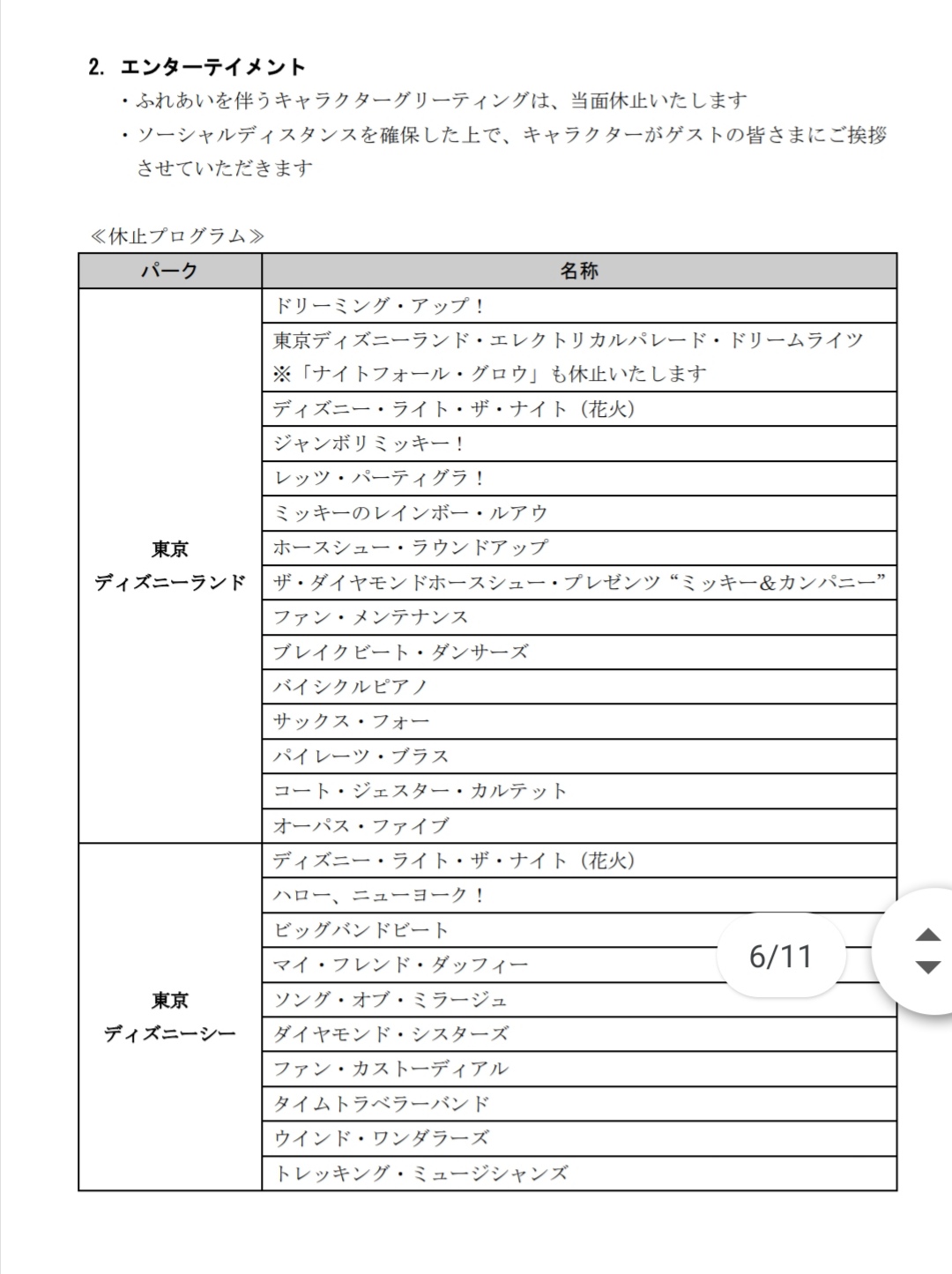 みやび ディズニー再開 アトラクション休止メモ