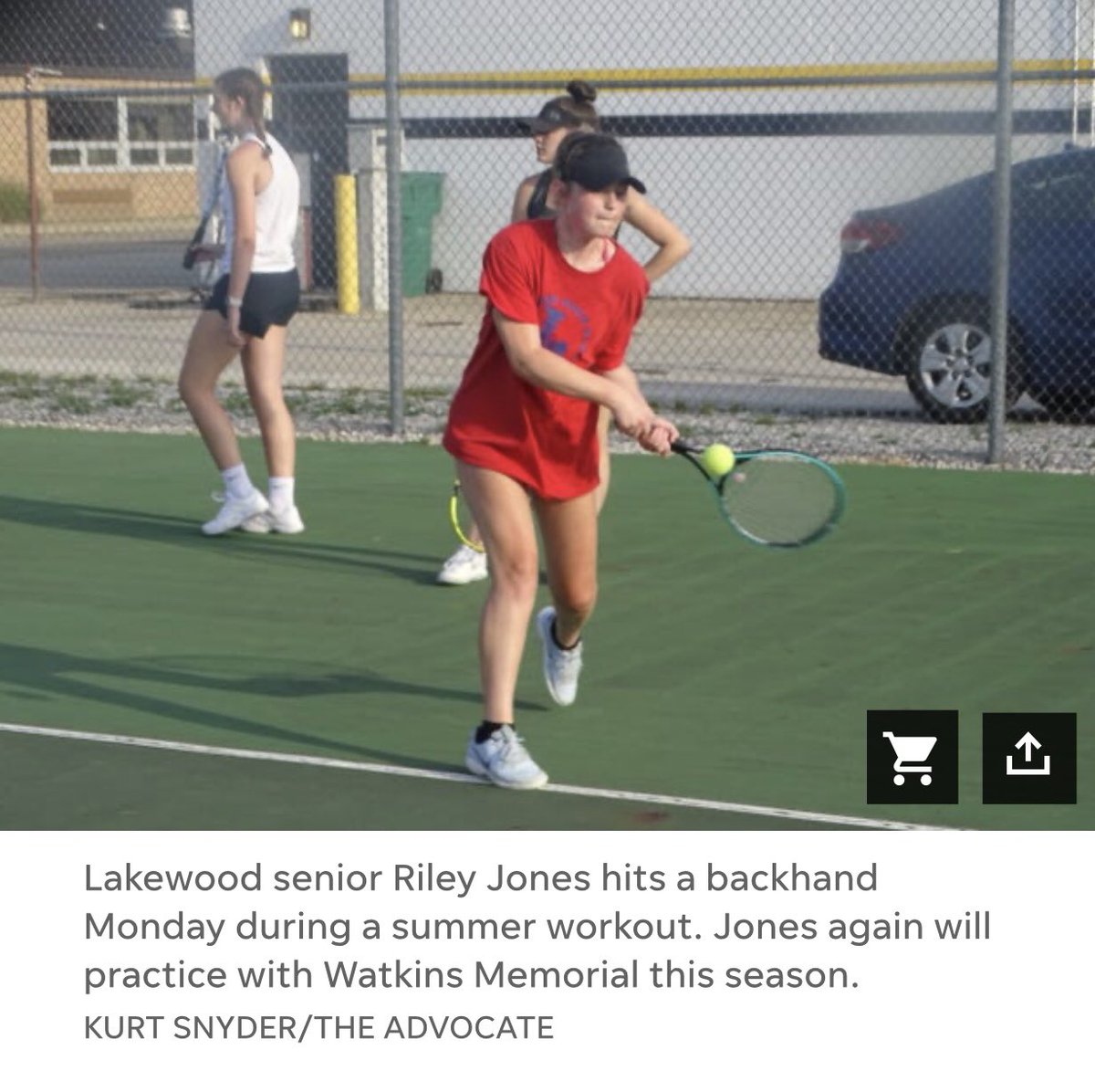 LWHSLancers's tweet photo. Lakewood Senior Tennis athlete Riley Jones working hard this summer!

Shoutout to @newarkurt for the support. https://t.co/0AuQkR2IDx