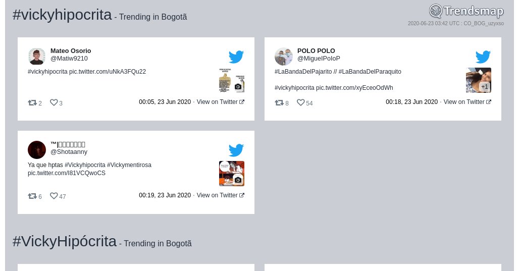 #vickyhipócrita es ahora una tendencia en #Bogotã

trendsmap.com/r/CO_BOG_uzyxso