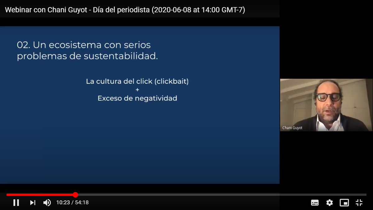 A medianoche, revisando mails, encontré uno muy valioso que no había logrado ver: la conferencia de <a href="/chaniguyot/">Chani Guyot</a> para el #DíaDelPeriodista para el <a href="/cupeduar/">CUP</a> | Moderado por la gran <a href="/FlorPerezGaudio/">Flor Perez Gaudio</a> ¡Gracias! #PeriodismoHumano #PeriodismoDeSoluciones