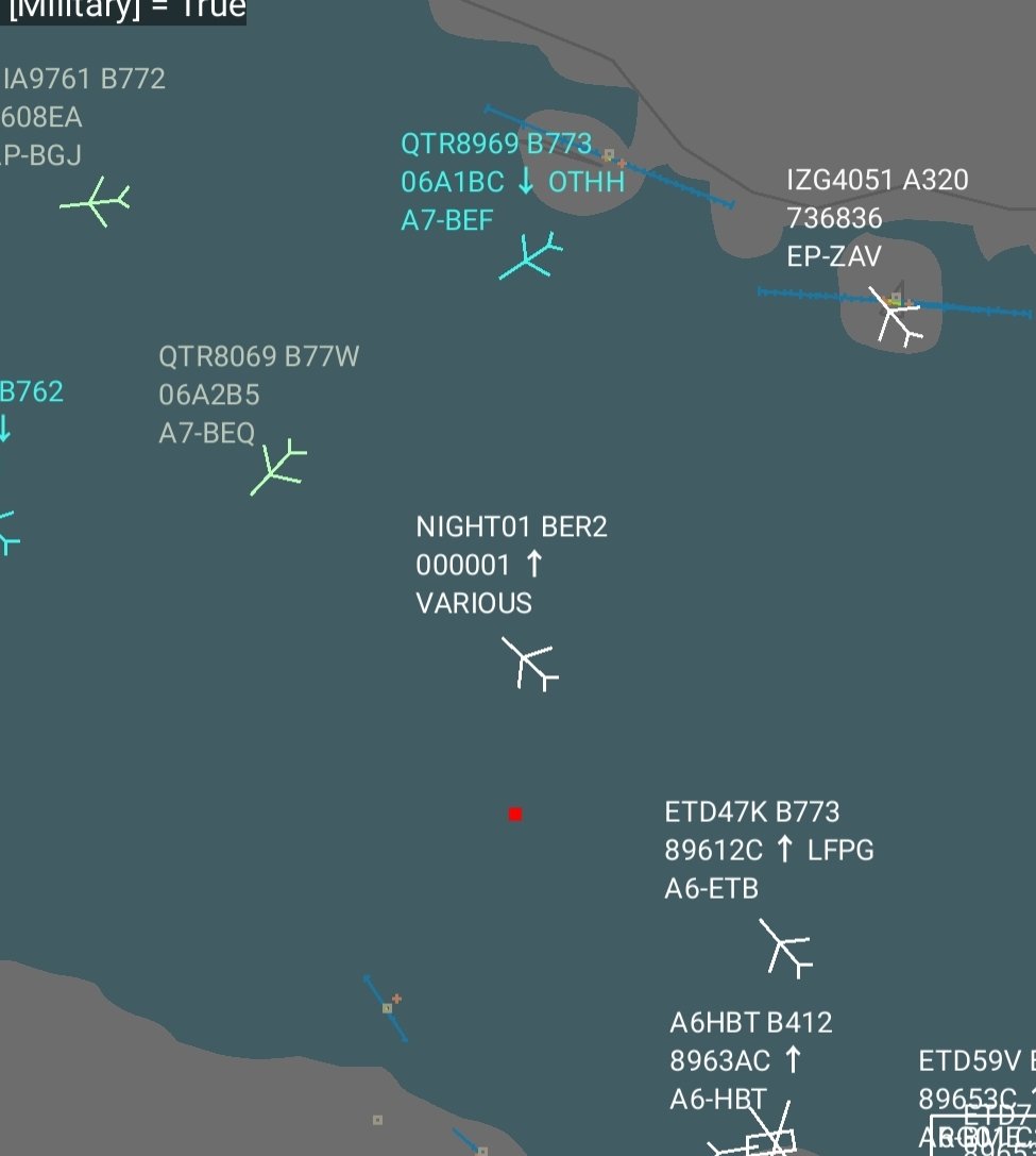 is_keelu's tweet photo. Interesting...
It started off #UAVGH000 then changed to #NIGHT01.
Miscoded Hex 000001
Possible RQ-4 Global Hawk over the #PersianGulf? https://t.co/a0aCEmUYjb