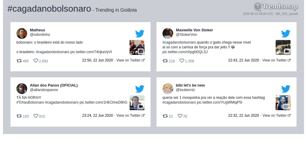TrendsGoiania's tweet photo. #cagadanobolsonaro é tendência em #Goiânia

https://t.co/nDyKsNqI8X https://t.co/1cbrLrnQFo