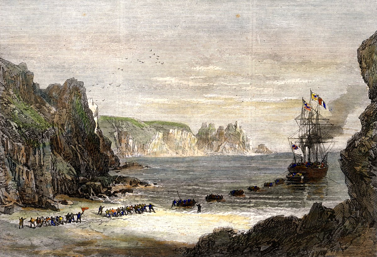 VodafoneGroup's tweet photo. 🚨 Telecoms Milestone! 🚨
150 years ago today, the first message was sent from Bombay to London via submarine cables. The final section of the cable was landed at #Porthcurno in Cornwall, paving the way for global connectivity we rely upon today. #PK150 https://t.co/QqWeZ0gPma