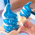 ラムネ味とバニラ味のミックス!？水族館で食べられる「ジンベエソフト」!