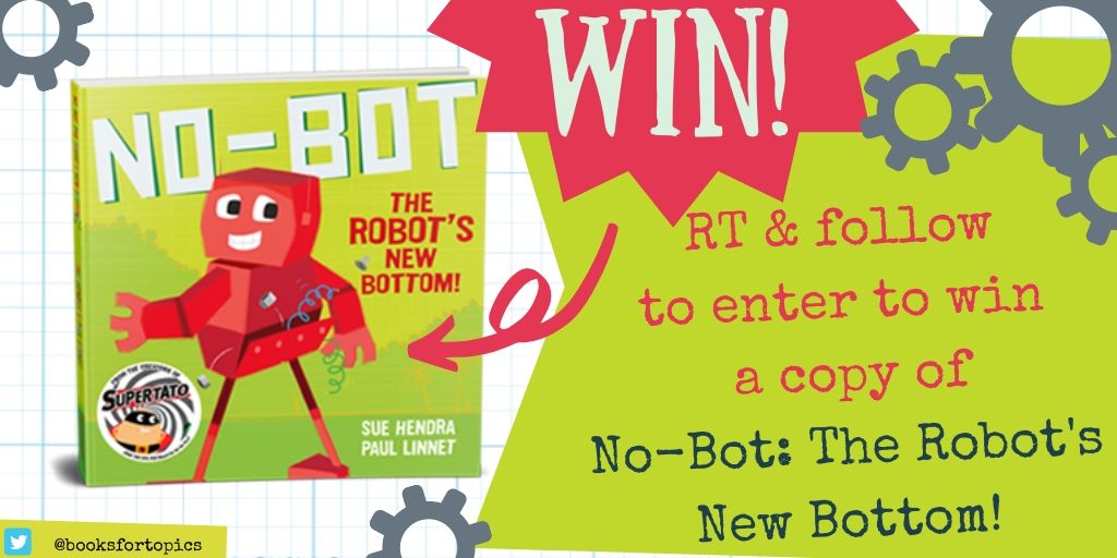 BooksForTopics (@booksfortopics) on Twitter photo (3/3) 🎉🎉🎉 WIN! 🎉🎉🎉
To celebrate the launch of No-Bot: The Robot's New Bottom, we're giving you the chance to win your own copy!
To enter, follow <a href="/booksfortopics/">BooksForTopics</a> and retweet this by the end of 29/6 (UK).
Review: booksfortopics.com/post/blog-tour…
🤖🤖🤖🤖🤖 (3/3) 🎉🎉🎉 WIN! 🎉🎉🎉
To celebrate the launch of No-Bot: The Robot's New Bottom, we're giving you the chance to win your own copy!
To enter, follow <a href="/booksfortopics/">BooksForTopics</a> and retweet this by the end of 29/6 (UK).
Review: booksfortopics.com/post/blog-tour…
🤖🤖🤖🤖🤖