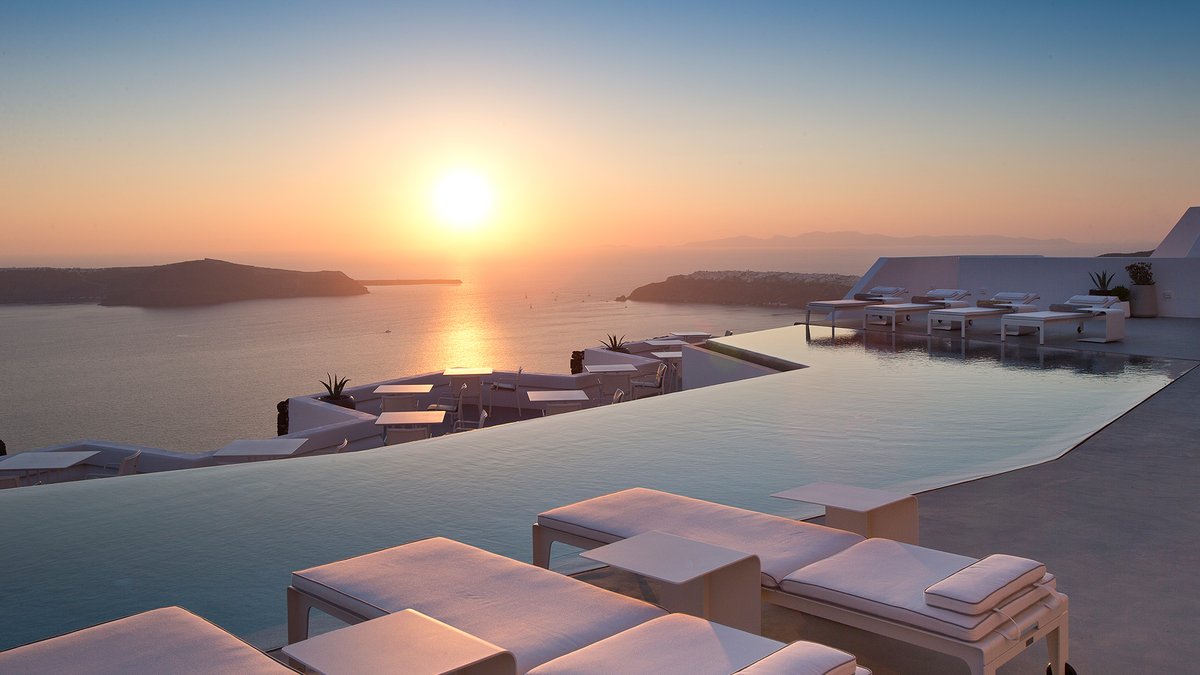 It's hard to find a bad view in Santorini. But you can kick things up a notch by taking in the vistas from the infinity pool at the Grace Hotel, which, at 22 meters, happens to be the largest on the island.