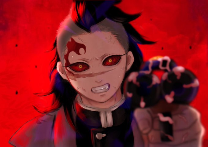 百鬼。さんがTwitterに投稿した不死川玄弥(鬼滅の刃)のイラスト。