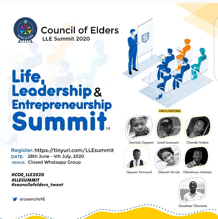 Ssa_students's tweet photo. What will you do if Life gave you a blank slate?
What do you do when Leadership is entrusted to you?
And Entrepreneurship is the New Normal
Register for #LLESUMMIT
*LET'S TALK ABOUT IT*
Register via π
https://t.co/iGFErncjwX. https://t.co/2Nsv1beZLl