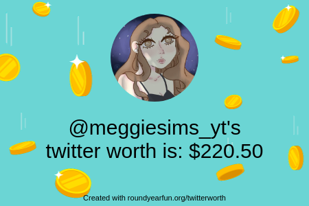 meggiesims_yt's tweet photo. My Twitter worth is: $220.50

Find yours with https://t.co/UdumKICdjH

⠀ https://t.co/qs4jZps6cm