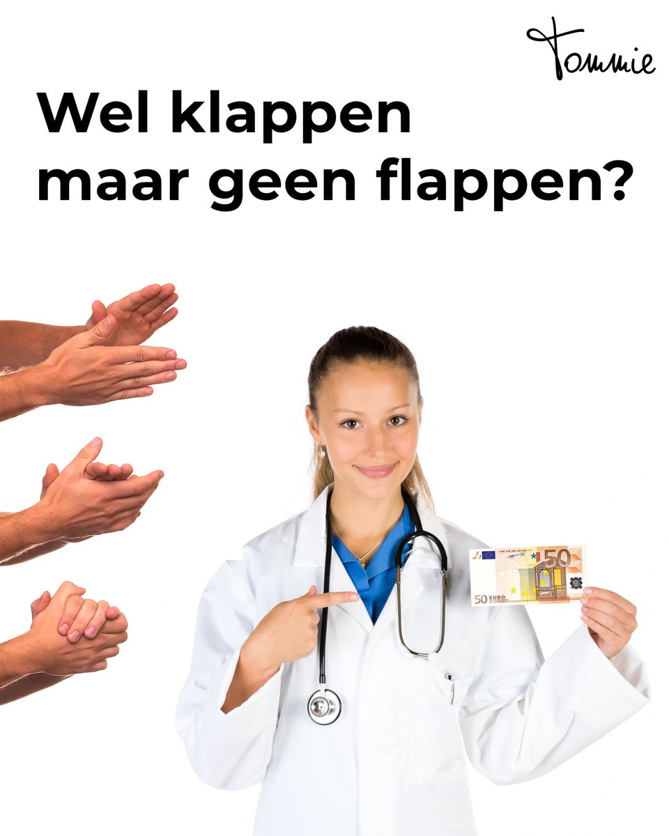 tommieniessen's tweet photo. Wel klappen maar geen flappen? Dat kan natuurlijk niet! 

De zorg verdient meer dan alleen een applaus.

#steundezorg #nietklappenmaarflappen https://t.co/zxuQXUiA4z