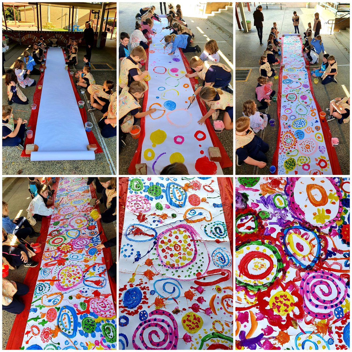 Our #KVPS investigation into colour, which has been a whole-school artistic inquiry since T1, continued today with the highly collaborative creation of a flower garden. From a blank canvas to a proliferation of colour - complete with spirals! <a href="/NOII_NSW_Aust/">NOII NSW + AEN</a> #publiceducation
