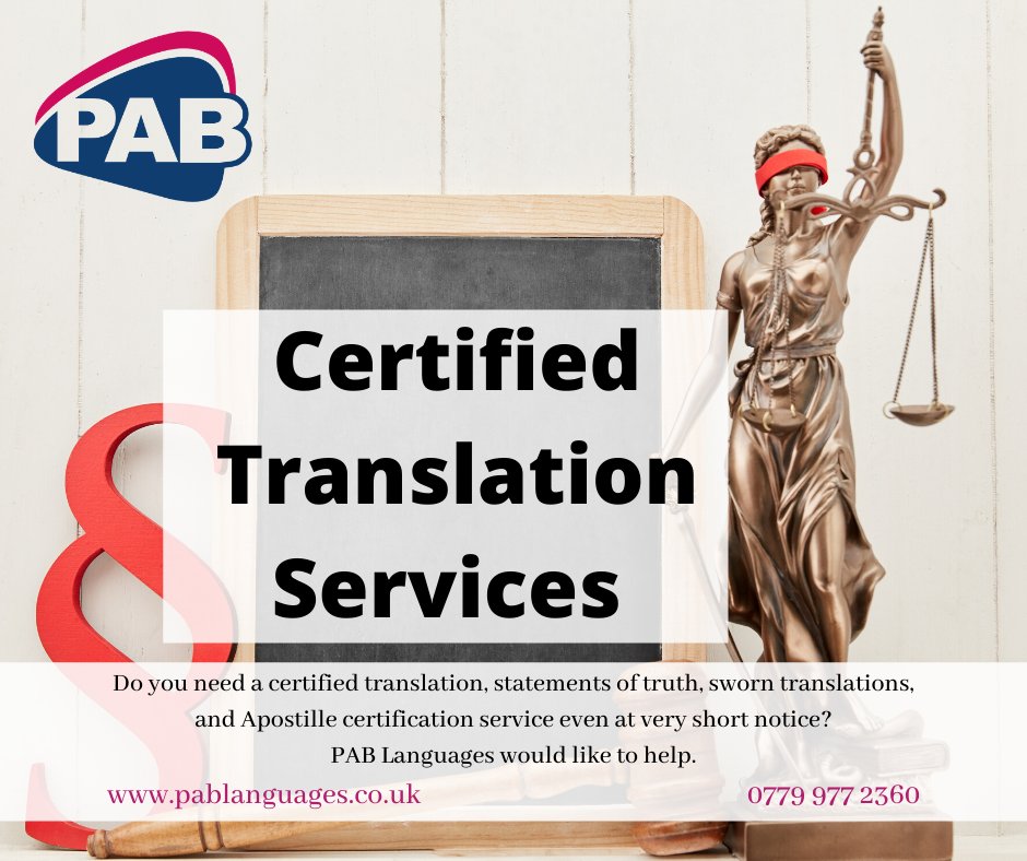 Does your business require certified and high-quality technical translations?

@pabtranslation 
Contact us today: 0779 977 2360
pabtranslation.co.uk/legal-document…

#CertifiedTranslations  #technicaltranslationservices #translationservices #languageservices