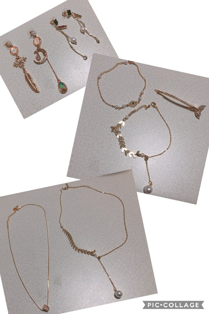 erina_ito's tweet photo. (@snapbythe)様の紹介でLUX'OR様の商品をモニターしました！これ全部無料でゲットしました💜 ネックレスとブレスレットおそろいのものもあります！どれも可愛いですが、アシンメトリーバロックピアスが一番お気に入りです😍 私は長時間つけても痒くなりませんでした✌ #LUXOR https://t.co/0z98mCwPsK