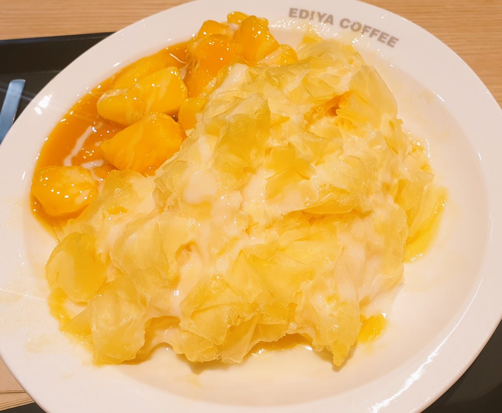 이디야 망고빙수 맛있네용