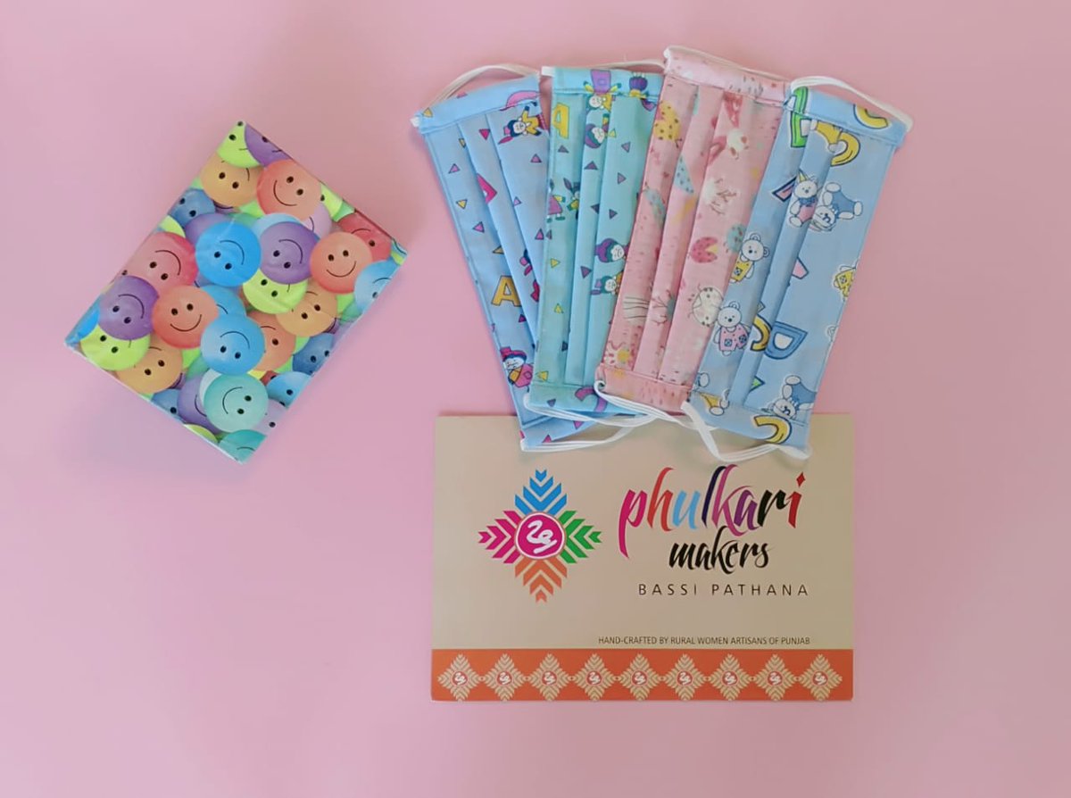 MBCT_Trust's tweet image. Explore the latest Kids face Masks by Phulkari Makers #BassiPathana #PMBP. These 3 layered masks are made from cotton Fabric that is durable, washable and reusable with soft stretchable ear loops. Sizes available for age 4-12 yrs.
CONTACT US AT:- 91 9779392651 
#facemasks #Kids