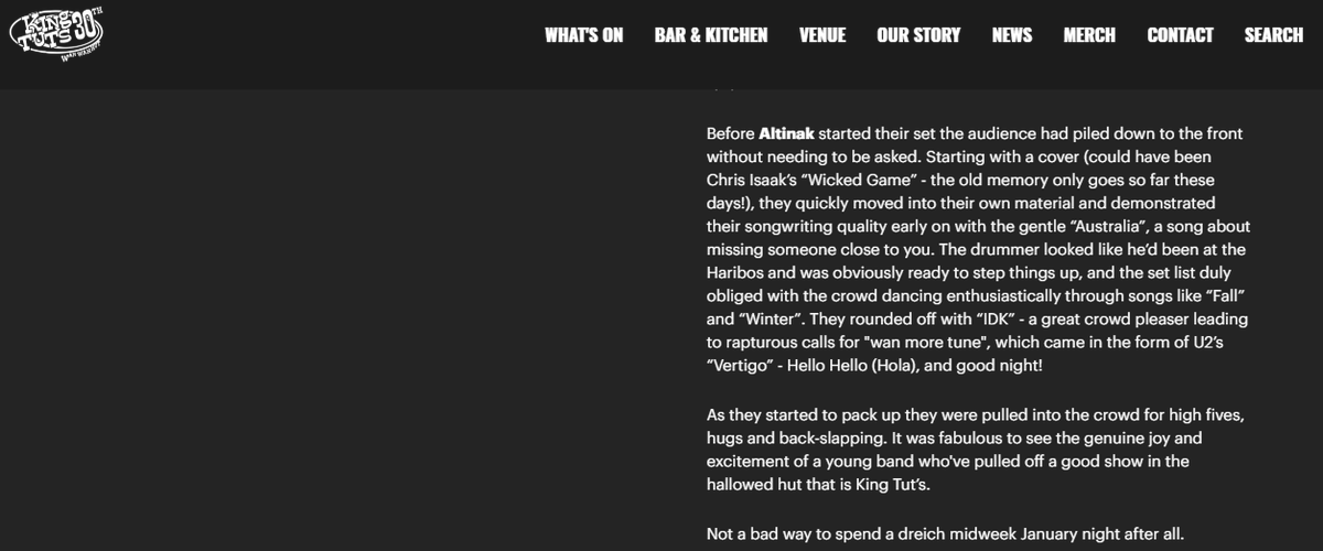 Does anyone remember what a gig was like? Gigs will return, Life will return, Altinak will return - let's make new memories soon! 💕💕 Keep Safe