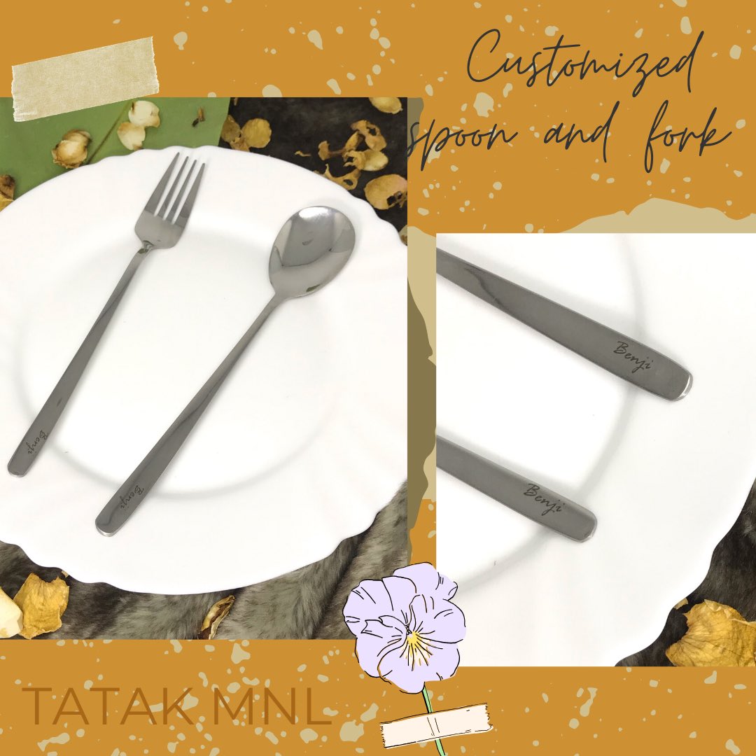 tatakmnl's tweet photo. Stick with the classic.
Here’s a preview of our customized engraved spoon and fork.
Dm to order.
#metalstrawsph #strawsph #engravedph #customizedph #perosnalizedph #giftsph #souvenirsph #reusableph #notoonetimeuseph #savetheearthph #cutleryph #cutlerysetph #spoonandforkph https://t.co/GuZPOwqaCY
