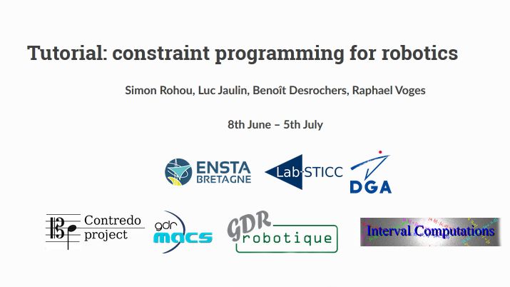 🗓️Tomorrow's workshop: Constraint Programming for Robotics at 12 UTC🕛. 
In this workshop, you will learn how to use operators and solvers and understand the efficiency of the approach on realistic robotic applications.
➡️More informations: buff.ly/2BwvyKc