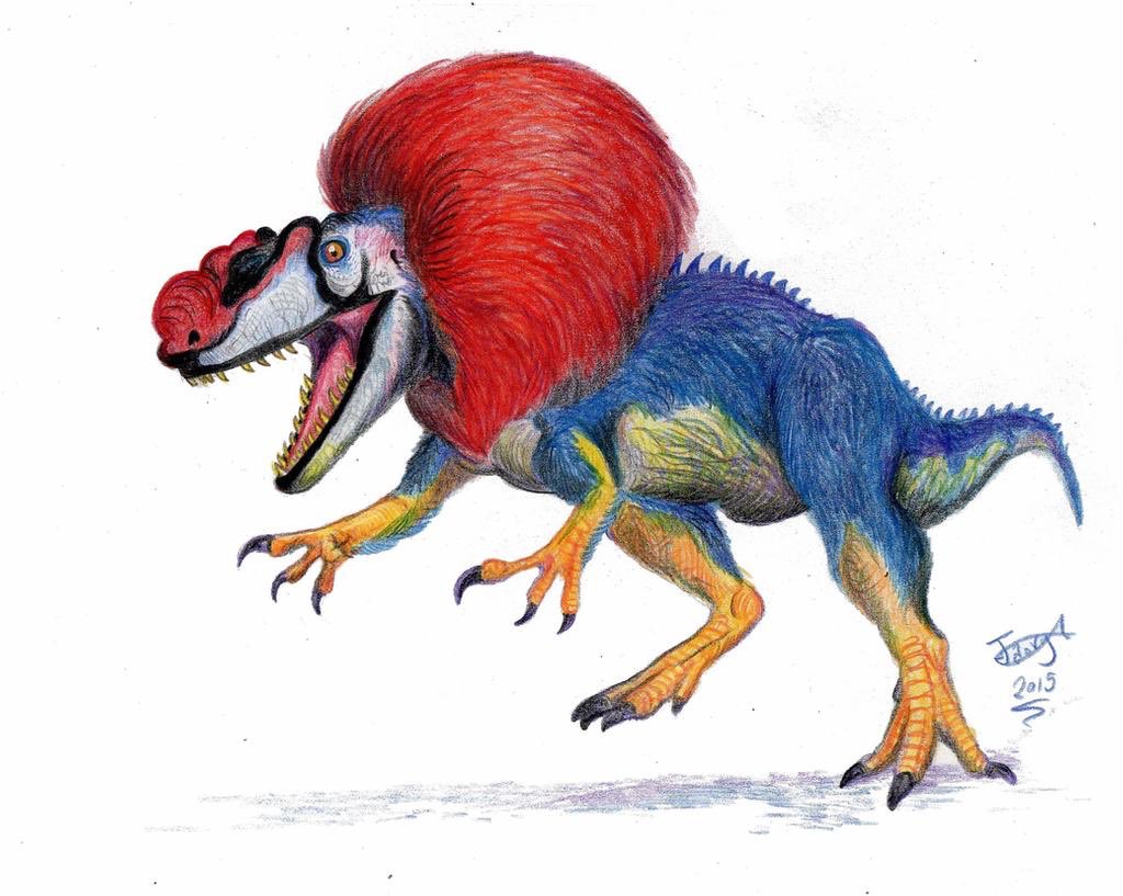The theropod’s name is derived from the name “Siats”, a cannibalistic clown-monster from Ute mythology; imagine if  #Pennywise was a theropod dinosaur. Art by HodariNundu