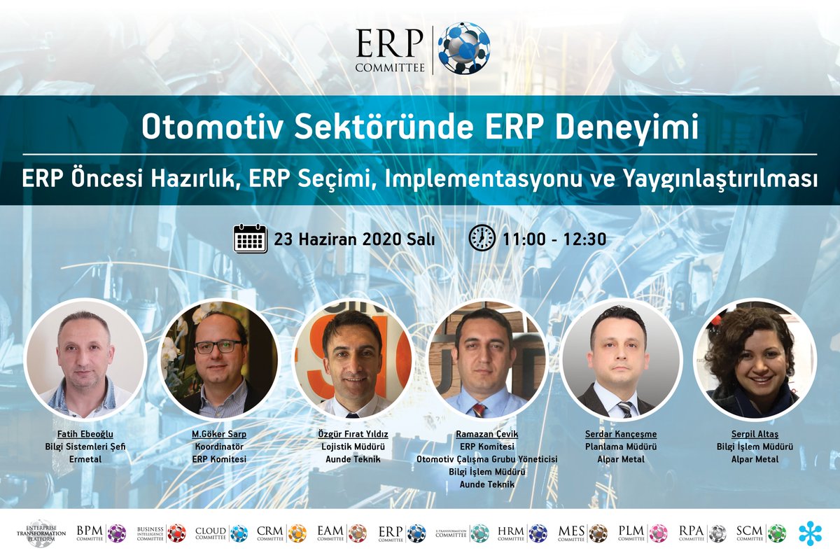 erpcommittee's tweet photo. 👉 Otomotiv Sektöründe ERP Deneyimi.
Bugün, Saat 11:00'de Ermetal, Aunde Teknik ve Alpar Metal' den Katılımcılarla Otomotiv Sektöründe ERP Aşamalarını Konuşacağız. Webinar Katılım Linki: https://t.co/a7Q8BRaVac
#otomotiv #erp  #erpimplementation #erpcommitteeturkey #erpkomitesi https://t.co/2DH8Ufwayq