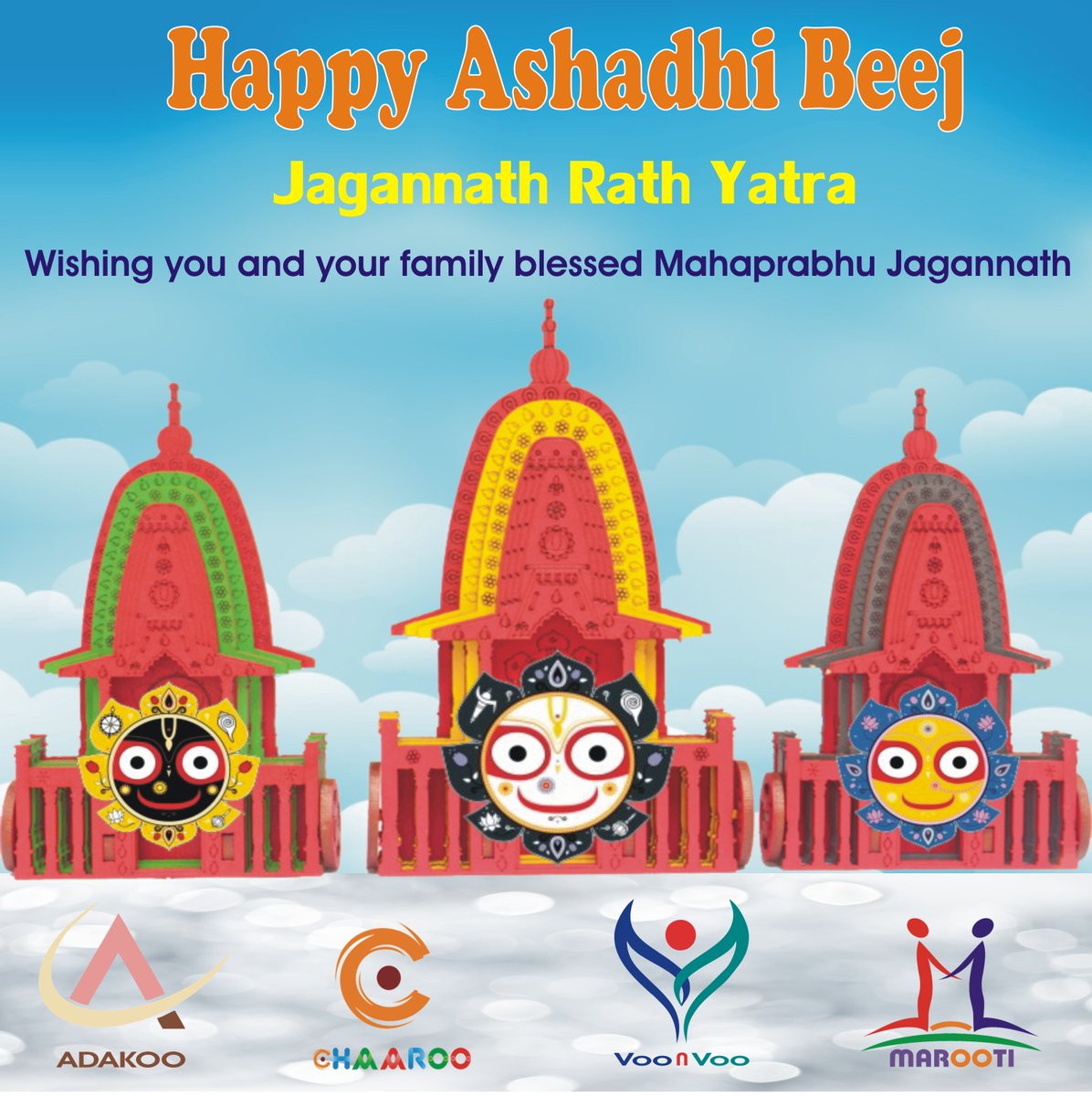 RajeshPMashru's tweet photo. May Lord Jagannath bless you in abundance and shower you with the virtue of truth.
#JagannathRathYatra #HappyJagannathRathYatra #JagannathRathYatra2020
#Marooti #Chaaroo #VooNVoo #Adakoo https://t.co/MLofPKNagu
