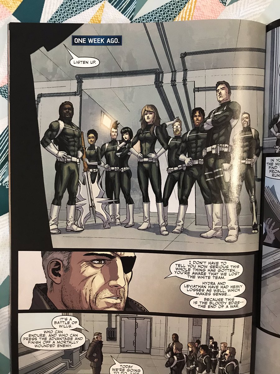 Oh man ... I fell hook, line, and sinker for this shit ... spent an issue building a team, and making me excited to get to know these new characters, and then wipe the whole lot of them out before we even close out the issue. That’s a mean trick :-(