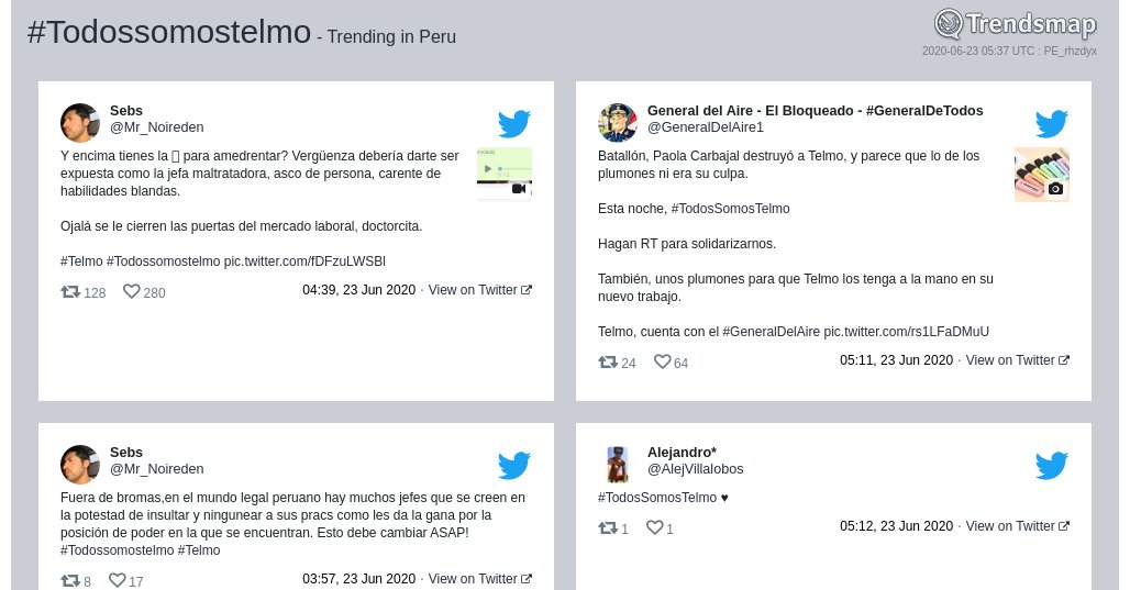 #todossomostelmo es ahora una tendencia en Peru

trendsmap.com/r/PE_rhzdyx