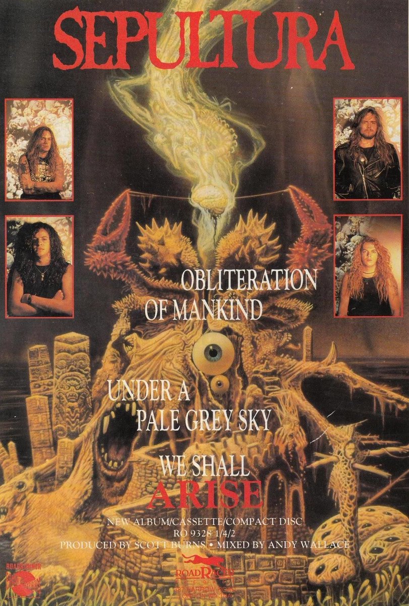 MoKnowsMetal's tweet photo. Sepultura "ARISE" is simply one of the greatest metal albums ever released!
#Sepultura #NowPlaying
Dead Embryonic Cells, Altered State, Desperate Cry, Infected Voice &amp; the title track round out its prime cuts...
#ThrashMetal #ExtremeMetal 
”Under a pale grey sky we shall ARISE!” https://t.co/VjKkra2yRE