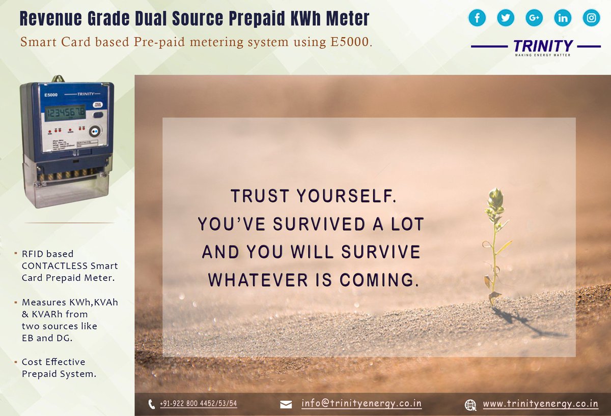 trinityenergy_'s tweet image. "Trust Yourself. You've survived a lot and you will survive whatever is coming."

#quoteoftheday #prepaidmeter #dualsource #trinityenergysystems