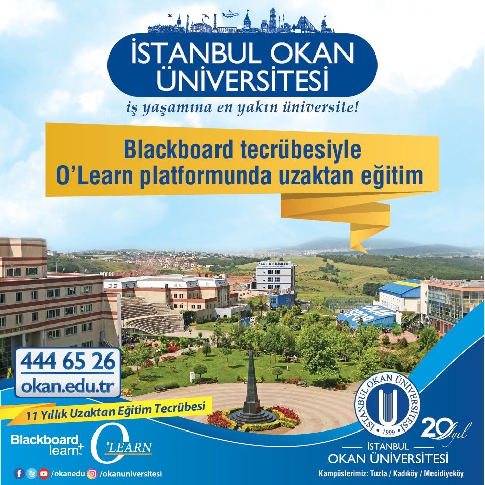 okanedu's tweet photo. Blackboard tecrübesiyle O’Learn platformunda uzaktan eğitim!
Tercih ve Tanıtım Günleri 20 Temmuz 2020’de!
#İstanbulOkanÜniversitesi #İşYaşamınaEnYakınÜniversite #Olearn #Blackboard #YKS #YKS2020 #YKS2020Tayfa #AdayOkan https://t.co/lET3x5al8m
