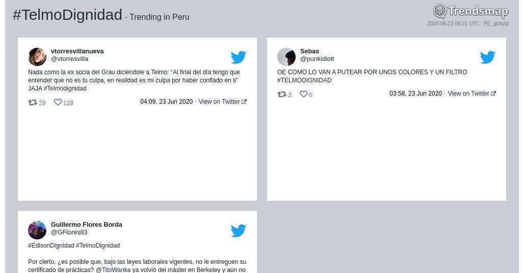#telmodignidad es ahora una tendencia en Peru

trendsmap.com/r/PE_gbbytd
