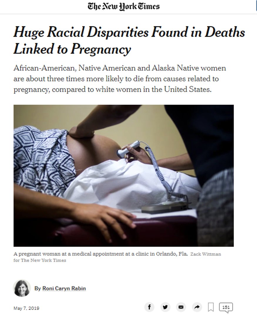 For Black women, the maternal death rate is almost 4x that of white women, nationally and 10x-17x higher in some states. Pregnancy has become a death sentence in the very states that make reproductive health care access the most fraught and hard to reach. 9/x