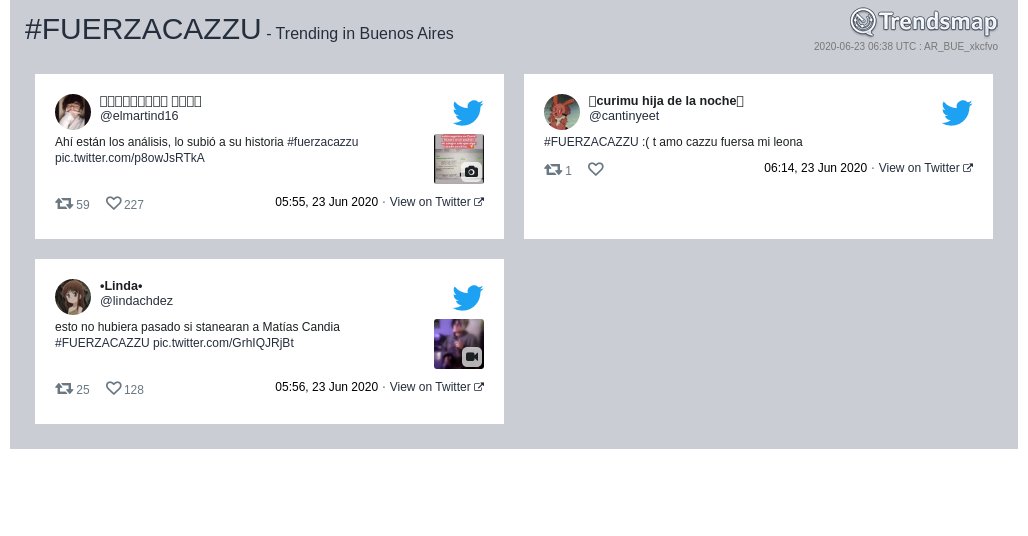 #fuerzacazzu es ahora una tendencia en #BuenosAires

trendsmap.com/r/AR_BUE_xkcfvo