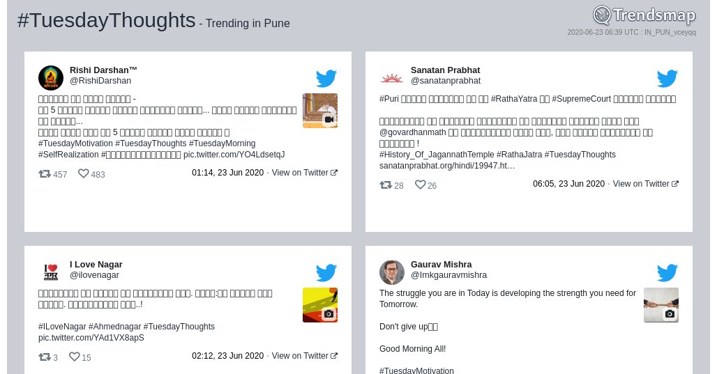 #tuesdaythoughts is now trending in #Pune

trendsmap.com/r/IN_PUN_vceyqq