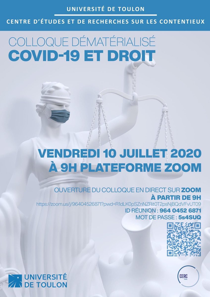 Le 10 juillet prochain, on va parler droit et covid-19 sur Zoom. Vous venez ?