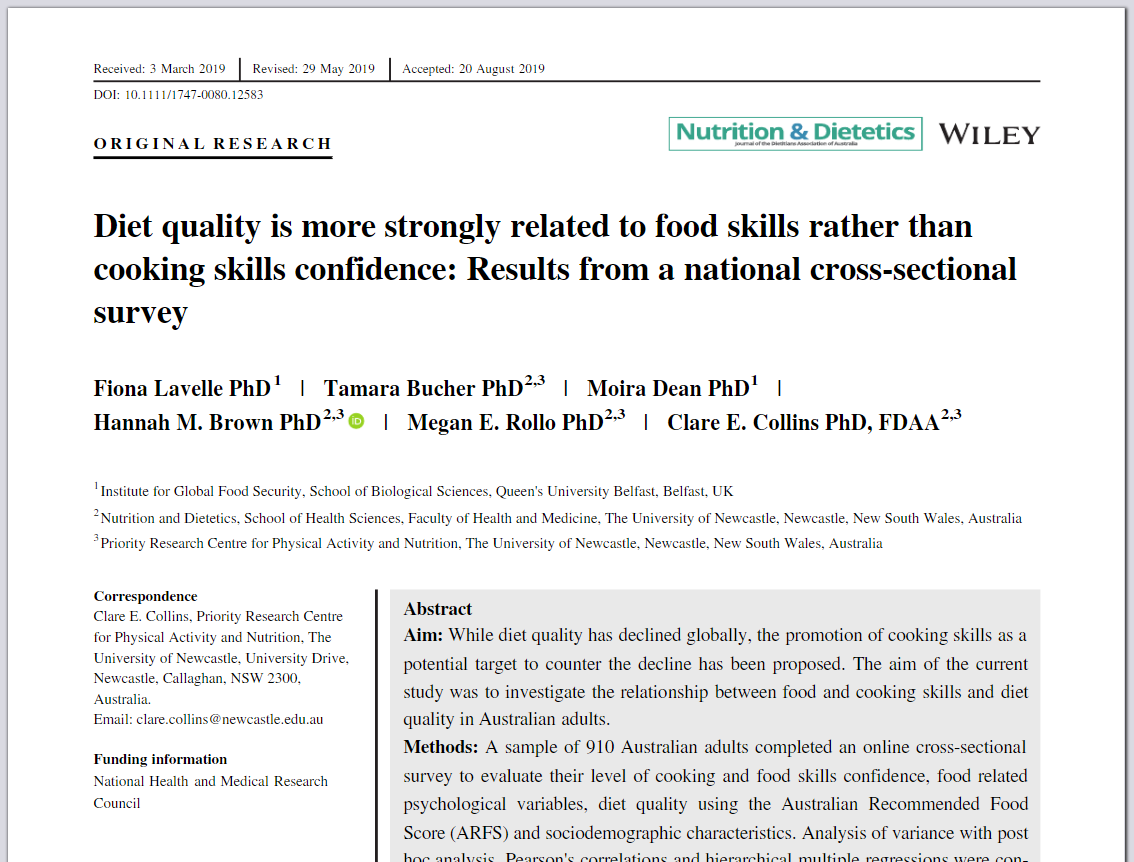 Being able to plan meals ahead is more strongly related to diet quality than actual #cooking  @PRCPAN <a href="/Uni_Newcastle/">University of Newcastle</a>  <a href="/HMRIAustralia/">Hunter Medical Research Institute (HMRI)</a> <a href="/QUBIGFS/">IGFS</a> <a href="/QUBelfast/">Queen's University Belfast 🎓</a> @DrMeganRollo 

doi.org/10.1111/1747-0…