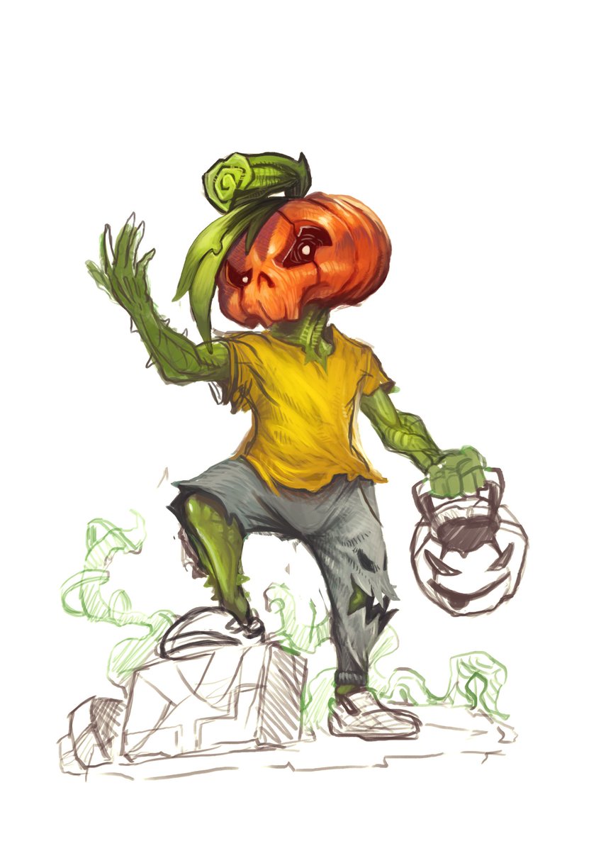 weaponlogic's tweet photo. Terry lives, the Halloween kid rises 

I have this personal project called Halloween kids.I've been world building and messing around with it for too long.

#artifpaulloubser #halloweenkids #digitalart #horror #pumpkin #trickortreat #personalprojects2020 #getshitdone https://t.co/5L2UWeO5Gx