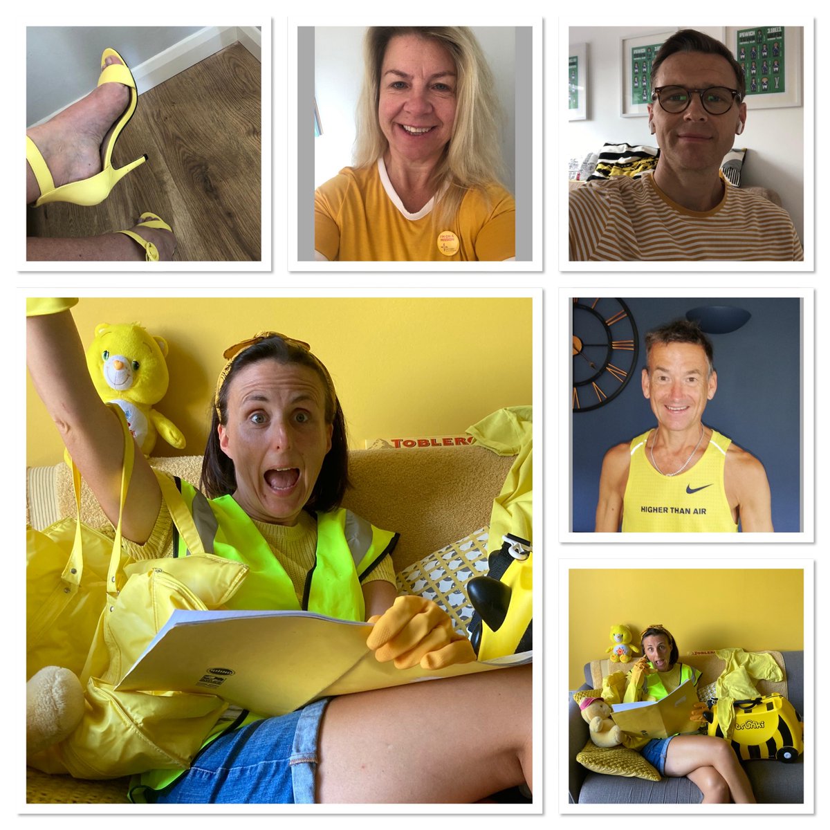 ryanig's tweet photo. We had great fun going #yellow from home for @EastAngliAirAmb what #charity events have you taken part in from home? #charitytuesday https://t.co/kqW3Zupo46