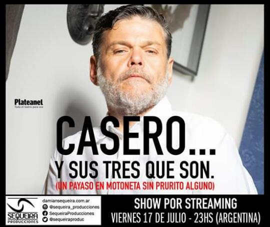 VIERNES 17 DE JULIO
SHOW POR STREAMING!
Entradas por <a href="/Plateanet/">Plateanet</a> 

plateanet.com/obra/20097?obr…