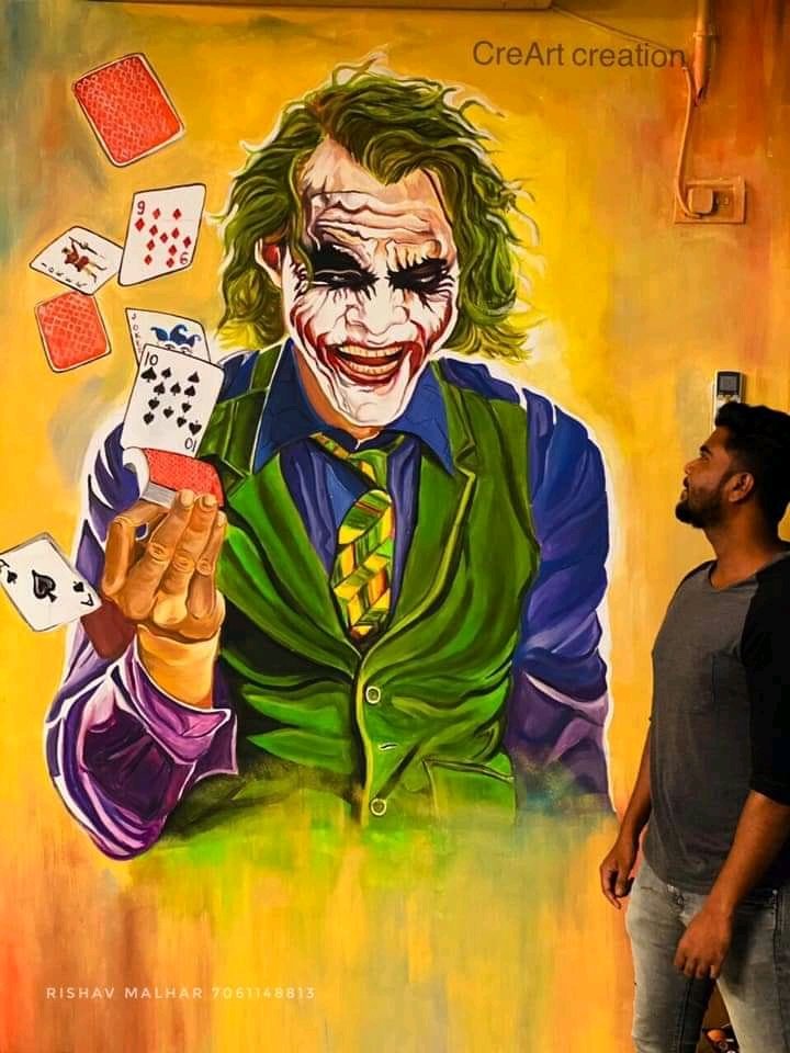 CreartCreation's tweet photo. Tribute to @HeathLegend #jokermovie https://t.co/ZsJhRYnTCf