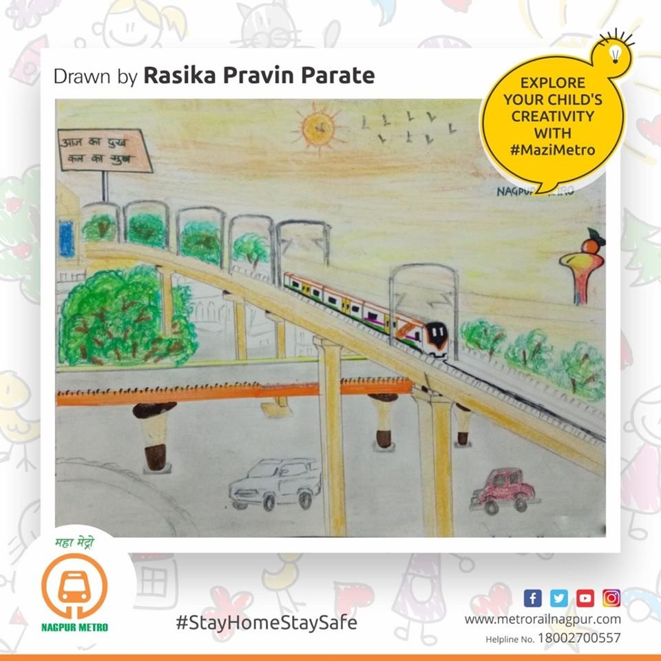 MetroRailNagpur's tweet photo. रसिका प्रवीण पराते हिने साकारलेले माझी मेट्रोचे हे अतिशय आकर्षक चित्र .. धन्यवाद रसिका !

आपल्या मुलांनी काढलेले #नागपूरमेट्रो चे चित्र आम्हाला मॅसेज करा. निवडक कलाकृतींना आमच्या सोशल मीडिया चॅनेल्सवर प्रकाशित केले जा��ल.

Share your creativity about #MaziMetro #NagpurMetro https://t.co/98e5PiiLp0