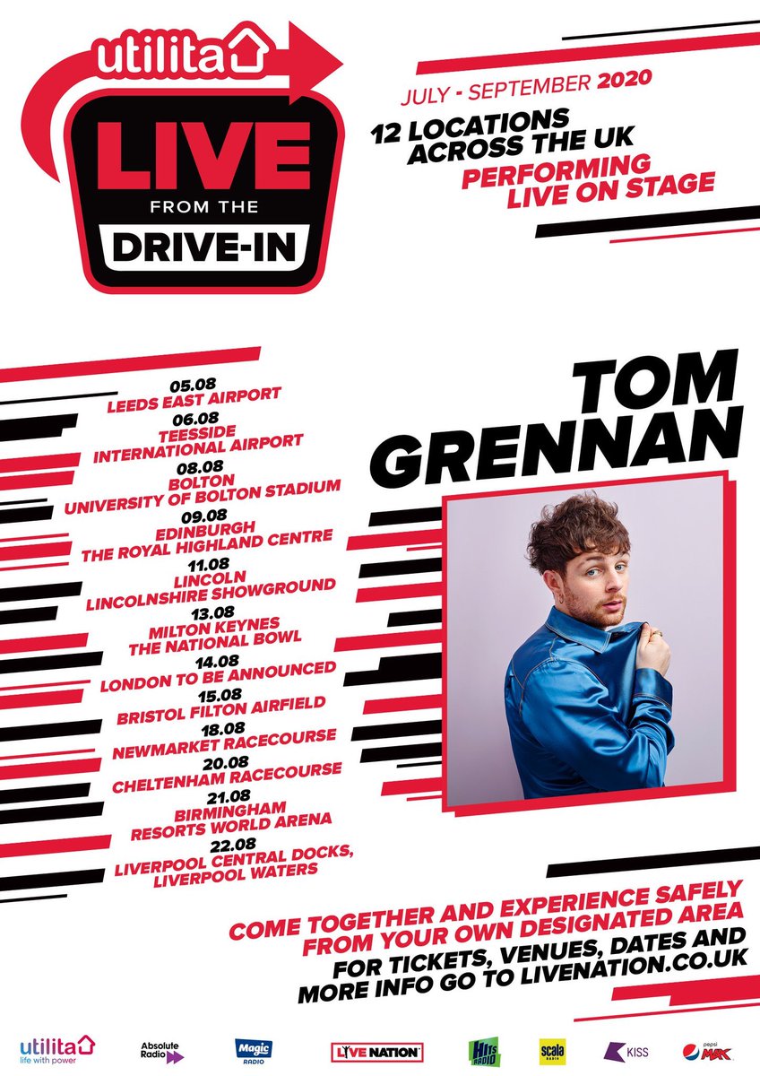 ⚪️🏨🚨𝙏𝙤𝙢 𝙂𝙧𝙚𝙣𝙣𝙖𝙣 has been added to list of artists to perform at the Utilita Live From The Drive-In. 🚘

🗓️ He will be performing at the <a href="/UoBStadium/">University of Bolton Stadium</a> on Saturday 8th August. 🎶 
 
🎟️ Order your tickets now: livenation.co.uk/festival/utili…