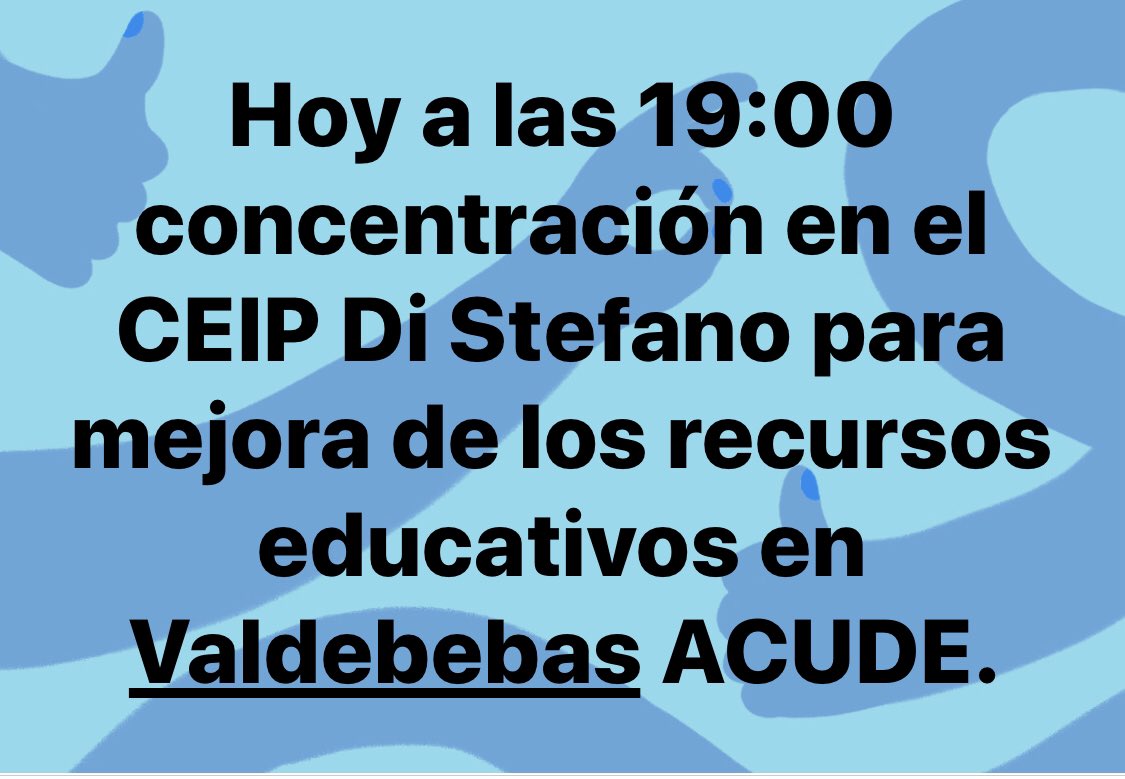 LivingValdbebas's tweet photo. Año tras año se acumulan problemas y niños sin plaza en el barrio. Hoy no te afecta, pero mañana igual SI. Es necesario apoyarnos.

POR FAVOR, mascarillas, distancia y seguridad. https://t.co/FxYtR0gep2