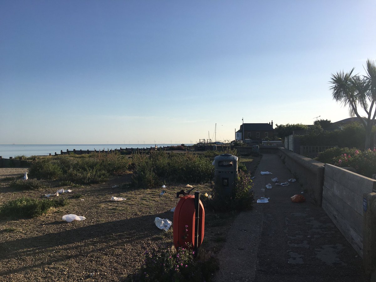 Not all bins are full (I checked from the harbour to W Beach caravan park) but the gulls & foxes are spreading the litter too.  @canterburycc  @Kent_cc  @Labour4C  @kentpolicecbury  @VisitKent  @ExploreKent  @kentlivenews  @NeilWhitstable  @RosieDuffield1