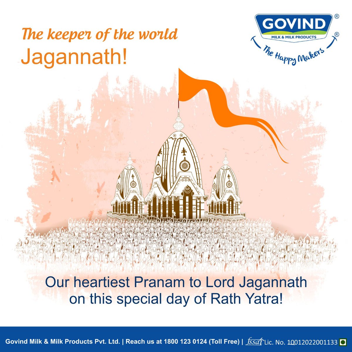 As Lord Jagannath begins his spiritual journey, let us all head in the direction of eternal peace and joy. May there be peace and may we get blessed by Lord Jagannath.
.
.
.
#LordJagannath #RathYatra #SpritualJourney #Govind #GovindMilk #HappyMakers #StayHome #StaySafe