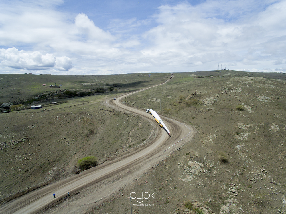 Transport from Mombasa to Kajiado was an uphill task (pun intended), with the trucks carrying the turbine parts requiring escorts to ensure safety for all road users.