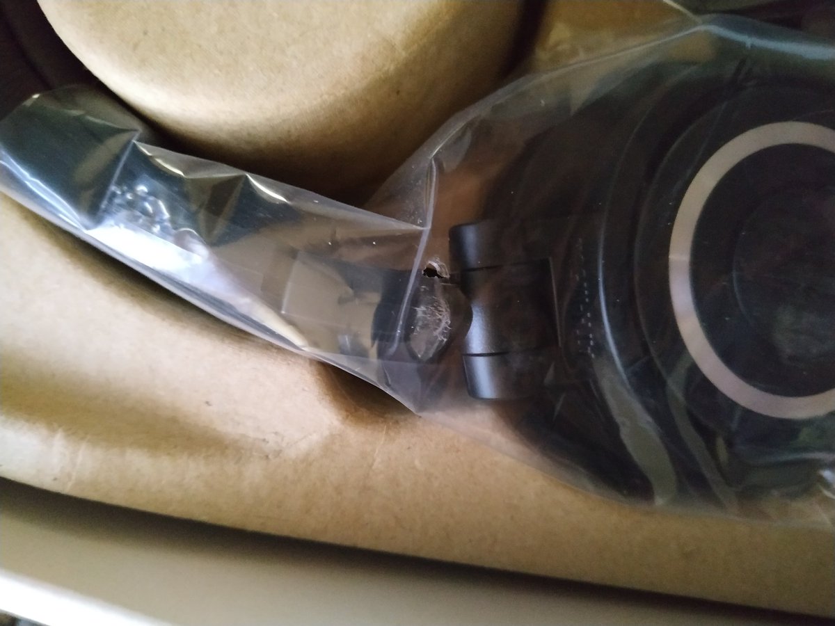 sud_95's tweet photo. @amazonIN placed an order for Audio Technica ATH M50x headphones. Got the delivery yesterday in an open box, and the product's box had no seal. Got it replaced today and faced the same issue. Both times, the product had signs of being used (scratches on the plastic). Please help. https://t.co/DKTsfLHEgJ