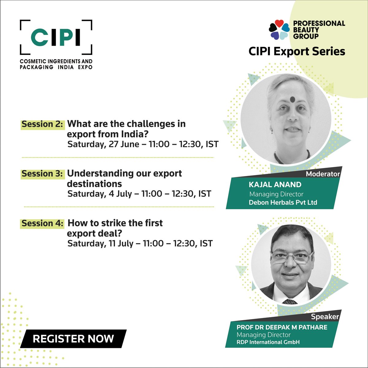 Join us this Saturday, 27 June 2020, for the second session in our #ExportSeries with Dr Deepak Pathare, Managing Director, RDP International GmbH

Book your spot now - bit.ly/3d9anep

#CipiExpo #Cipiwebinar #cipidigitalseries #cipiexportseries  #manufacturers #Covid_19