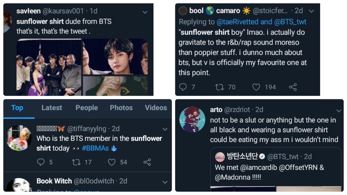 He went viral as the guy with sunflower shirt after BBMAs (2019).. who’s doing it like him