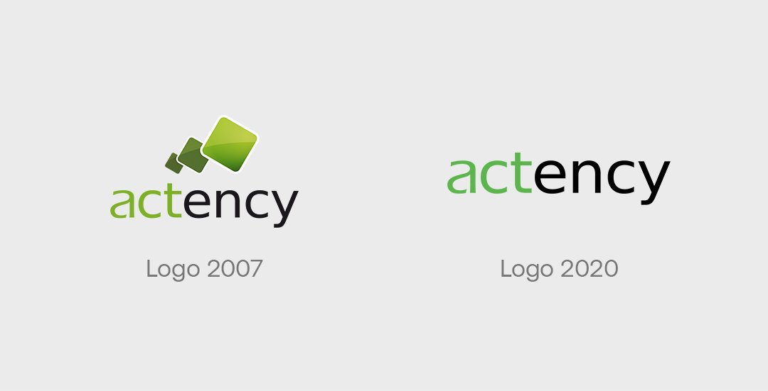 Actency's tweet photo. Découvrez l'évolution de notre #logo 😎
Tout en conservant les fondamentaux de la marque, les carrés laissent place au nom et à sa typographie. #branding #design #actency https://t.co/cKolG4KQox